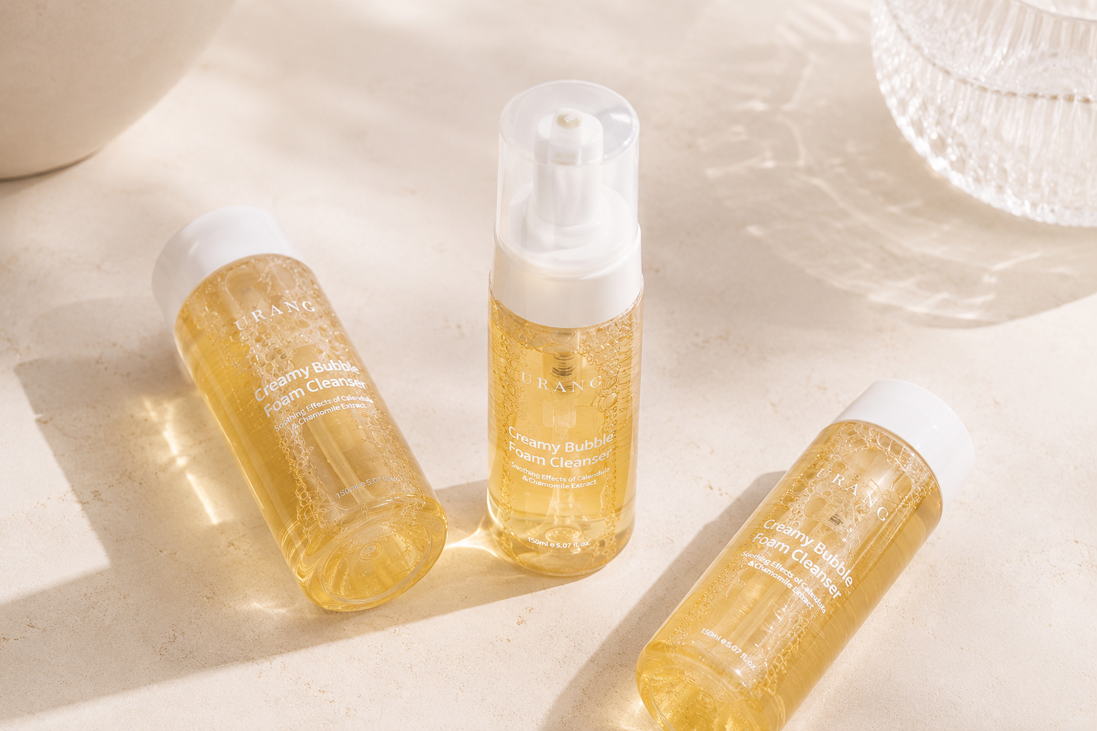 Fotografía editorial de productos clean beauty URANG